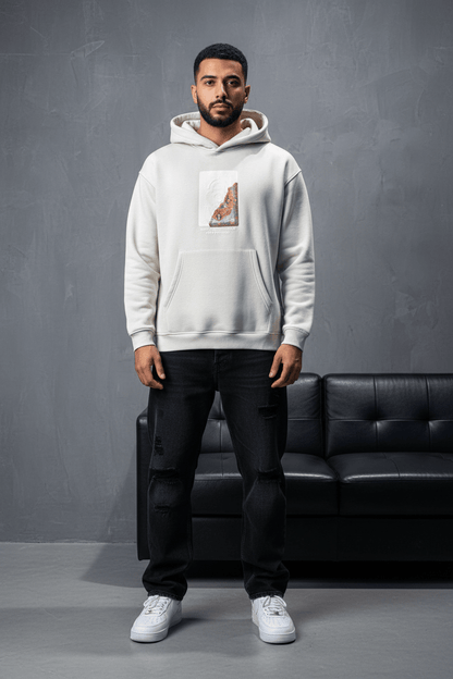 Hoodie beige Imprimé Visage Artistique 4959 - ZG PREMIUM