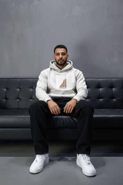 Hoodie beige Imprimé Visage Artistique 4959 - ZG PREMIUM