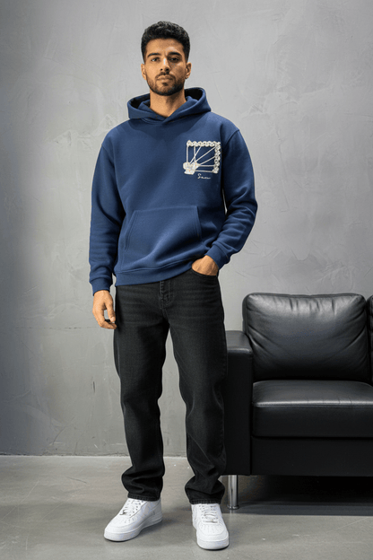 Hoodie Bleu Marine Broderie Lion Dorée Sann 4994 - ZG PREMIUM