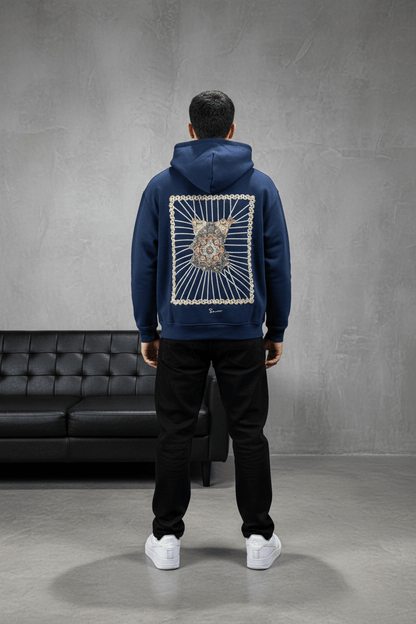 Hoodie Bleu Marine Broderie Lion Dorée Sann 4994 - ZG PREMIUM