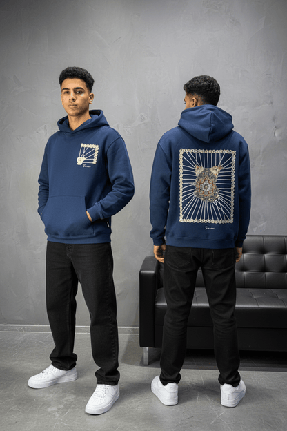 Hoodie Bleu Marine Broderie Lion Dorée Sann 4994 - ZG PREMIUM