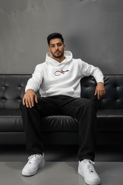 Hoodie blanc Calligraphie Arabe oversize 4988 - ZG PREMIUM
