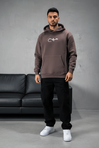 Hoodie brown Calligraphie Arabe oversize 4988 - ZG PREMIUM