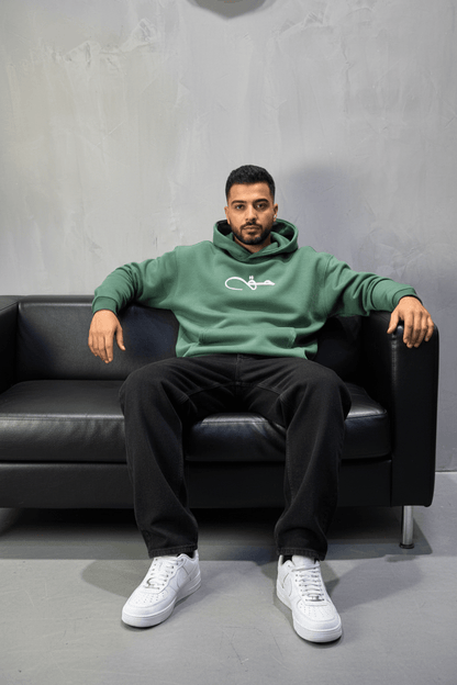 Hoodie green Calligraphie Arabe oversize 4988 - ZG PREMIUM