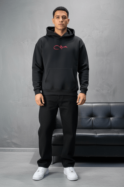 Hoodie noir Calligraphie Arabe oversize 4988 - ZG PREMIUM