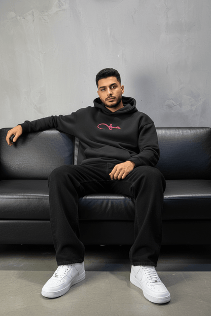 Hoodie noir Calligraphie Arabe oversize 4988 - ZG PREMIUM