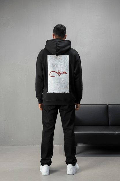 Hoodie noir Calligraphie Arabe oversize 4988 - ZG PREMIUM