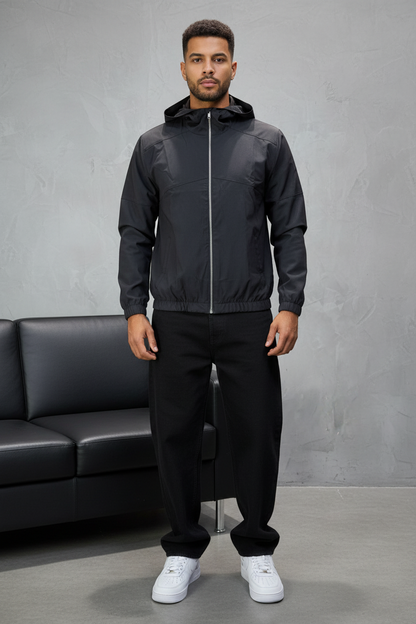Veste marrakech Coupe-Vent noir Capuche 2615