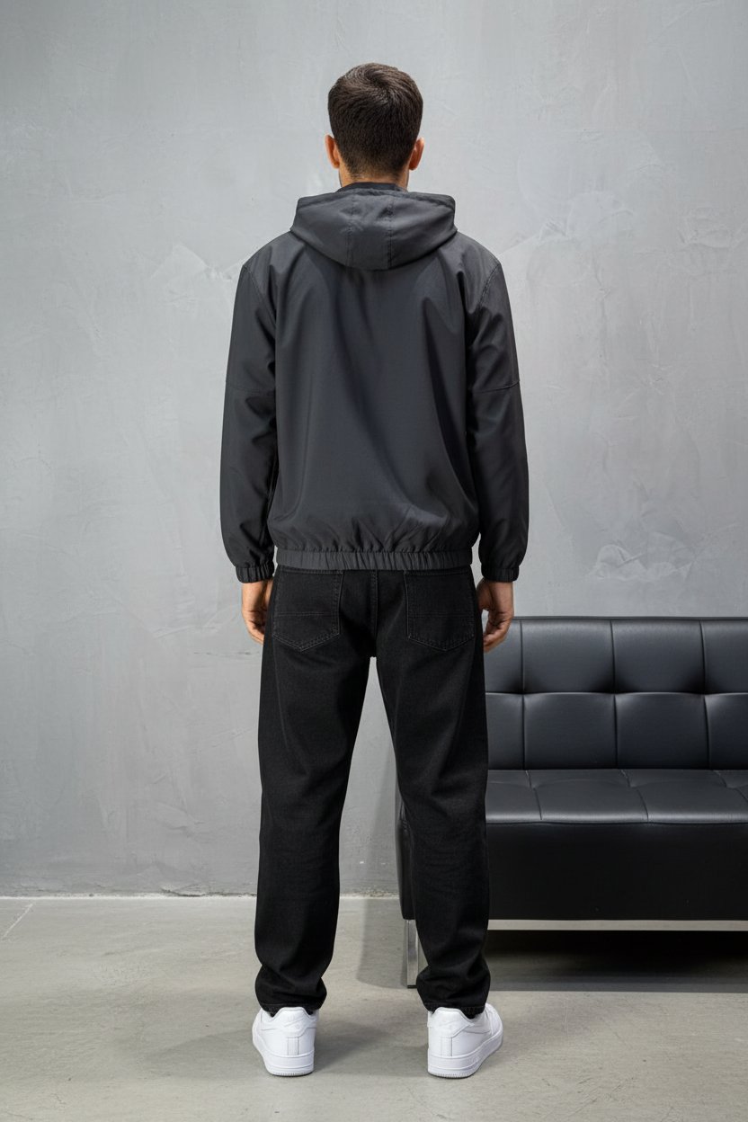 Veste marrakech Coupe-Vent noir Capuche 2615