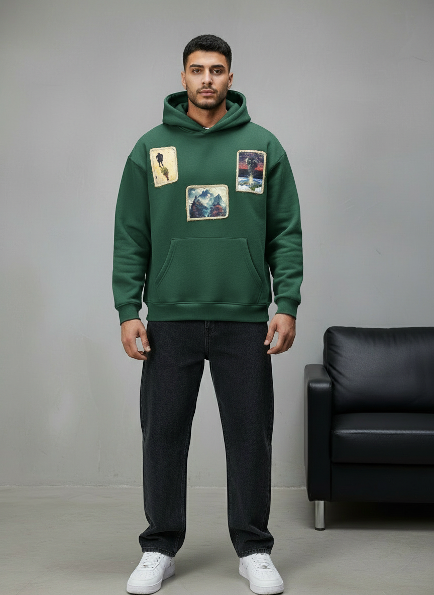 HOODIE SAW OVERSIZE GREEN 4989