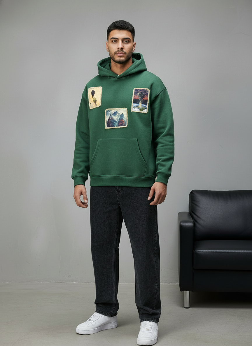 HOODIE SAW OVERSIZE GREEN 4989