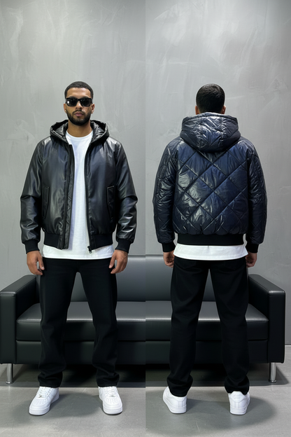 Vest homme Noir double face