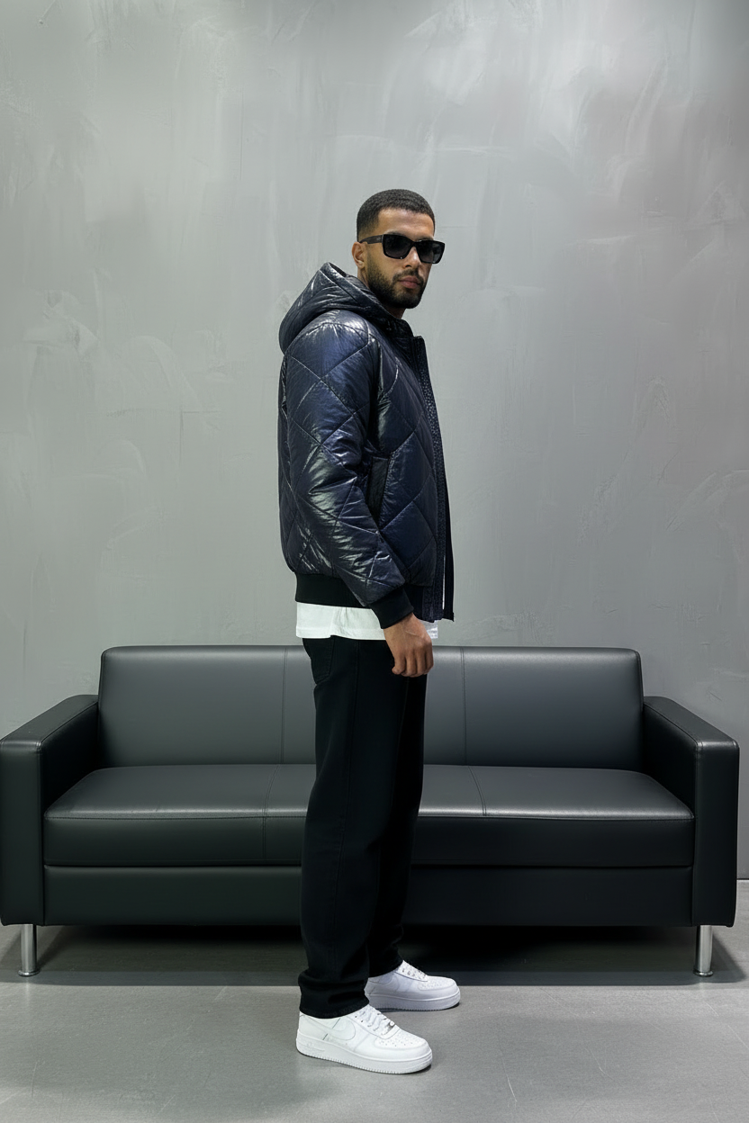 Vest homme Noir double face