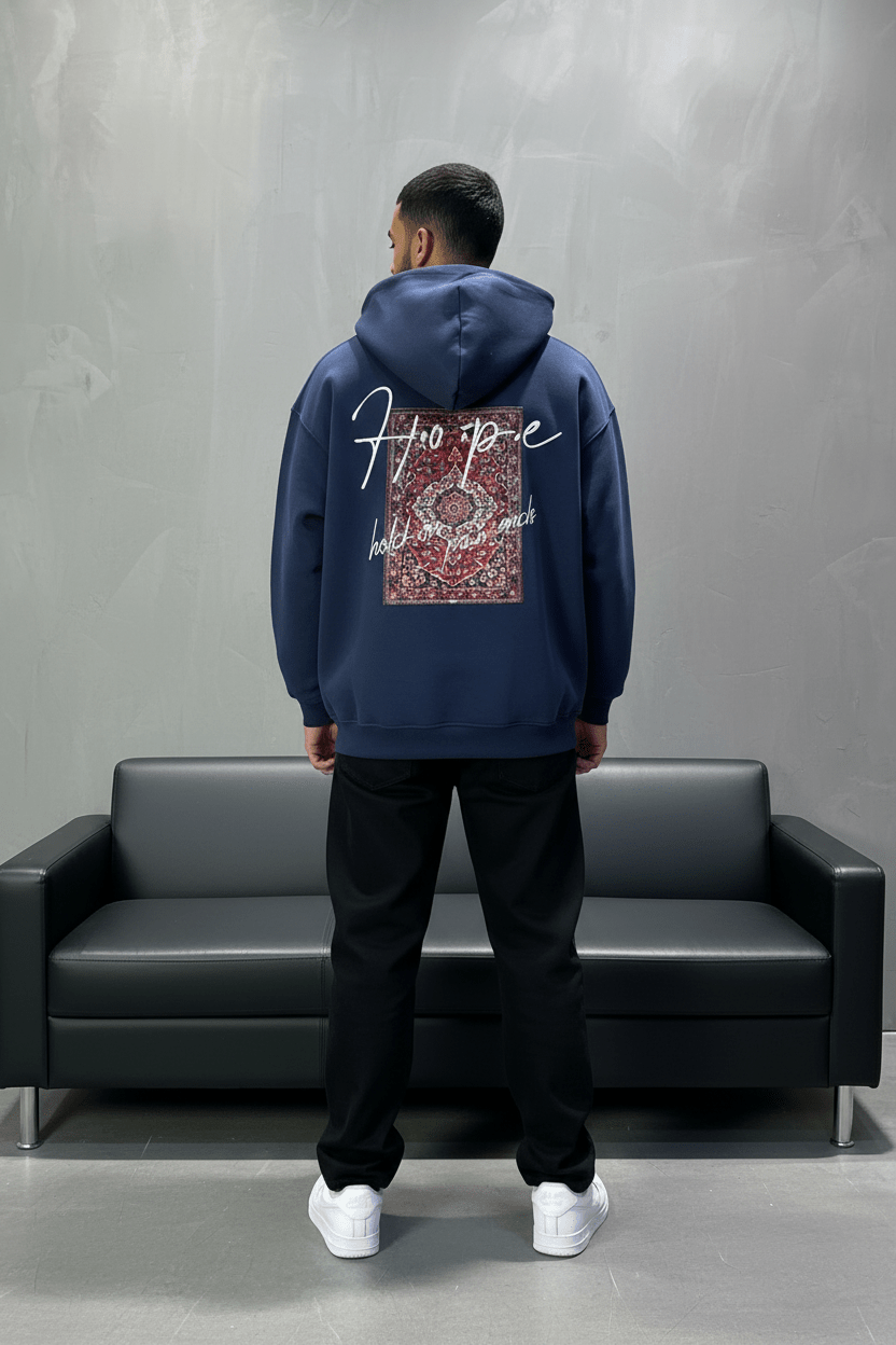 Hoodie Hope Bleu Marine Oversize 4968 - ZG PREMIUM