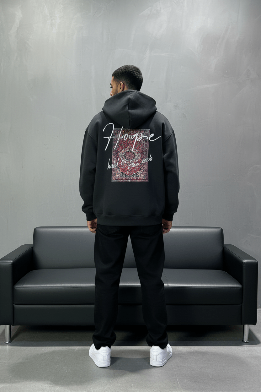 Hoodie Hope black Oversize 4968 - ZG PREMIUM