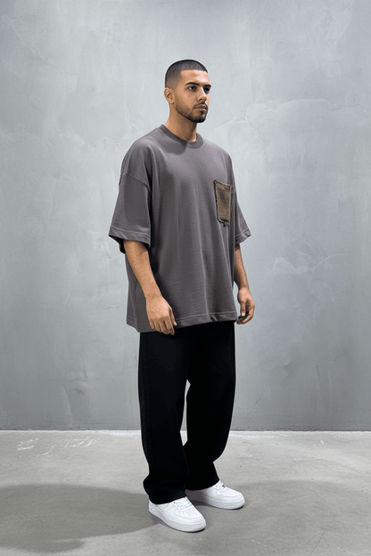 T-Shirt Oversize brown – Poche Denim AJ6368 - ZG PREMIUM