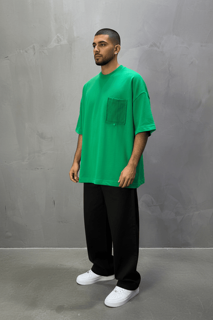 T-Shirt Oversize vert – Poche Denim AJ6368 - ZG PREMIUM