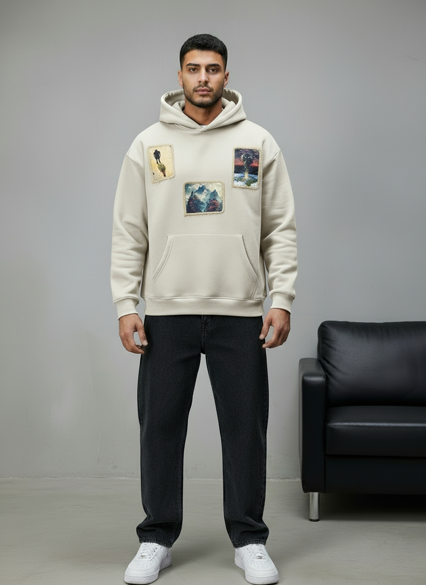 HOODIE SAW OVERSIZE BEIGE 4989