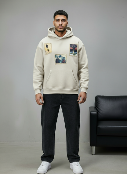 HOODIE SAW OVERSIZE BEIGE 4989