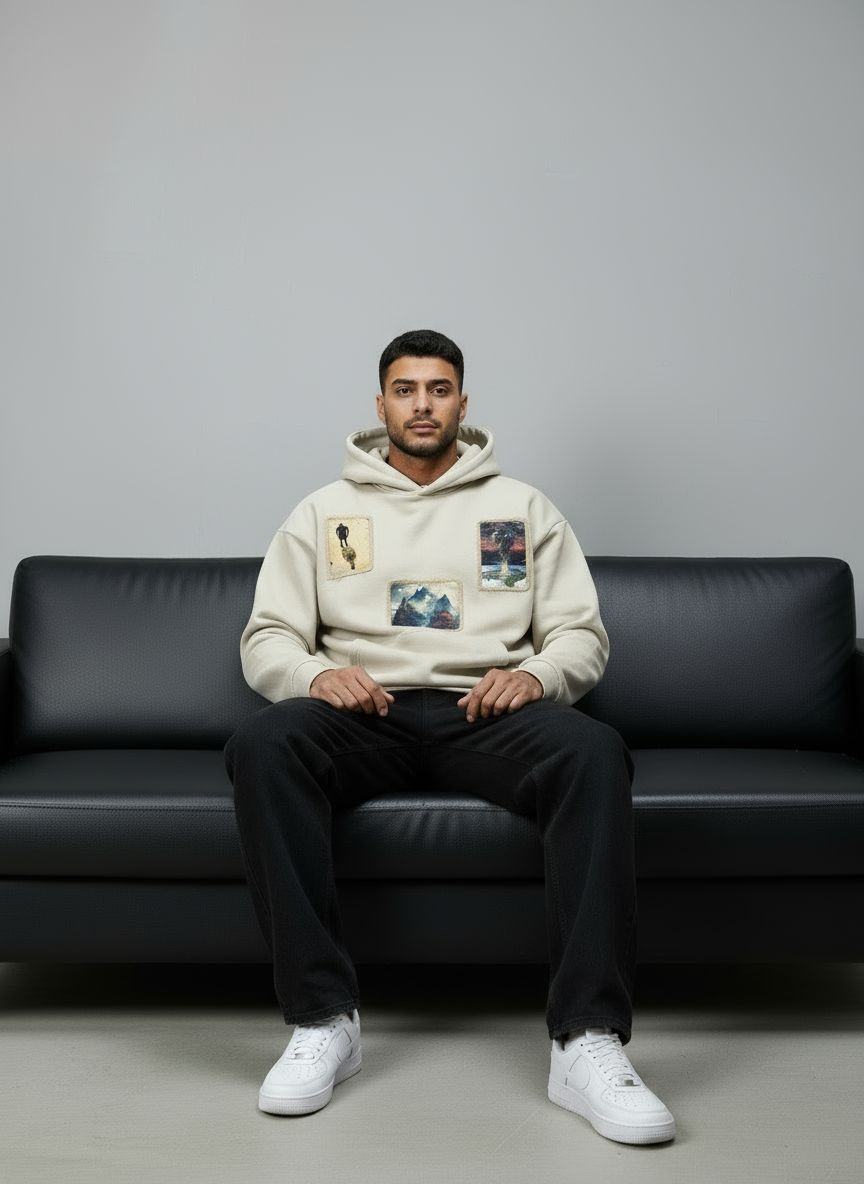 HOODIE SAW OVERSIZE BEIGE 4989