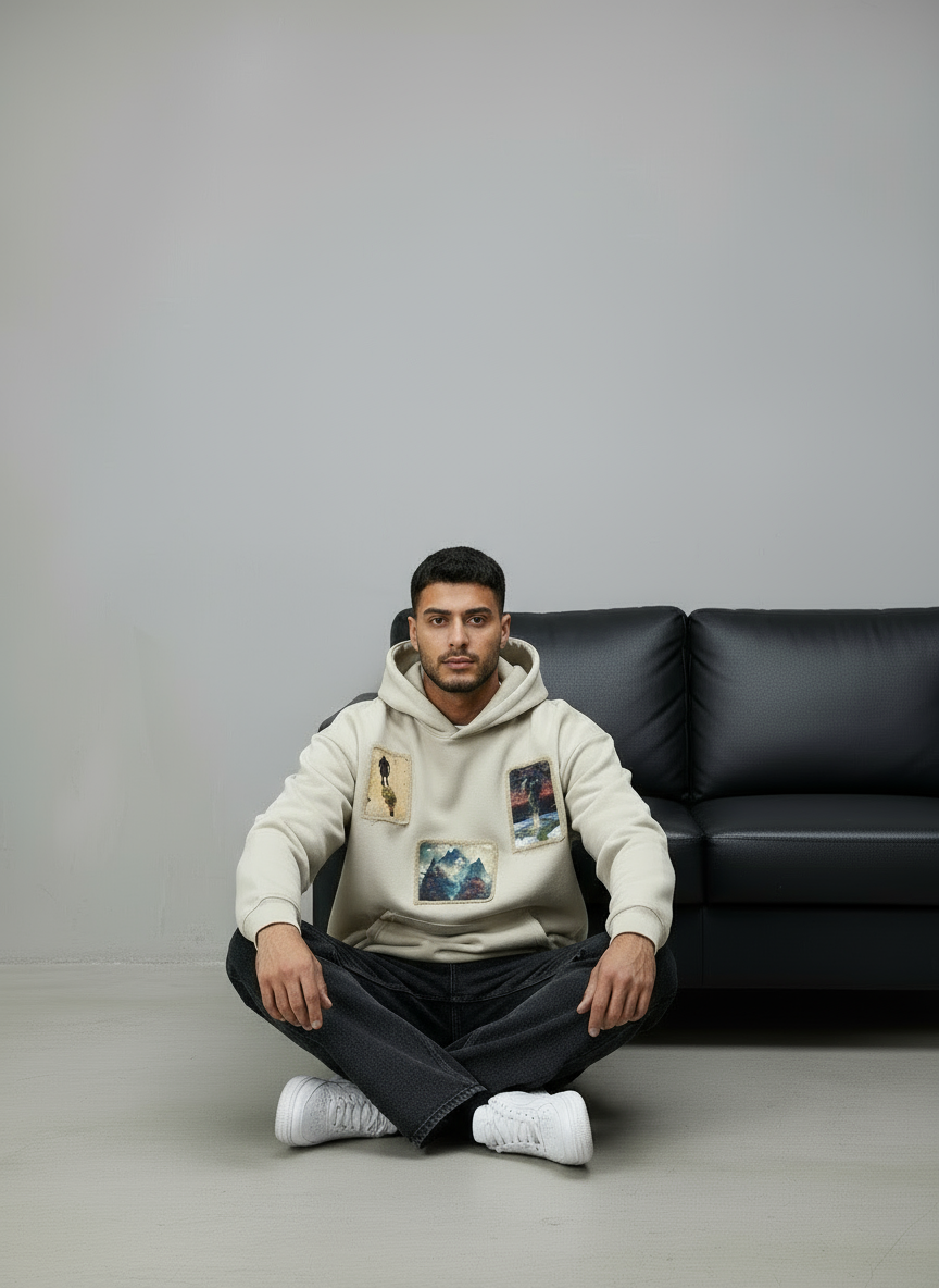 HOODIE SAW OVERSIZE BEIGE 4989