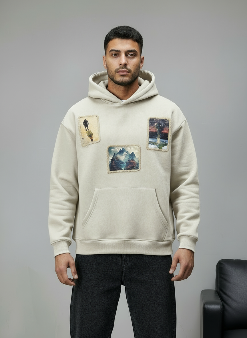 HOODIE SAW OVERSIZE BEIGE 4989