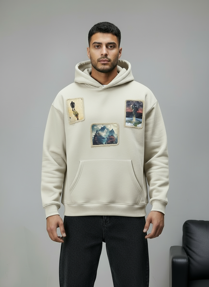 HOODIE SAW OVERSIZE BEIGE 4989