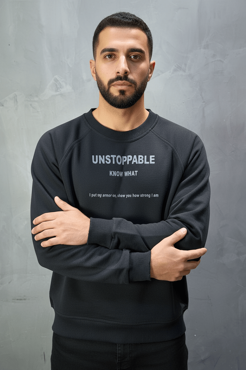 Sweat - Shirt Homme noir "UNSTOPPABLE" - ZG PREMIUM