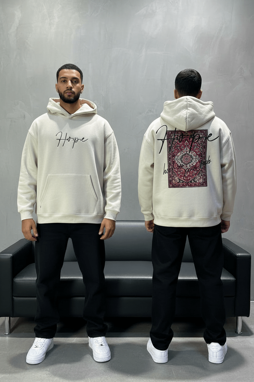 Hoodie Hope Beige Oversize 4968 - ZG PREMIUM