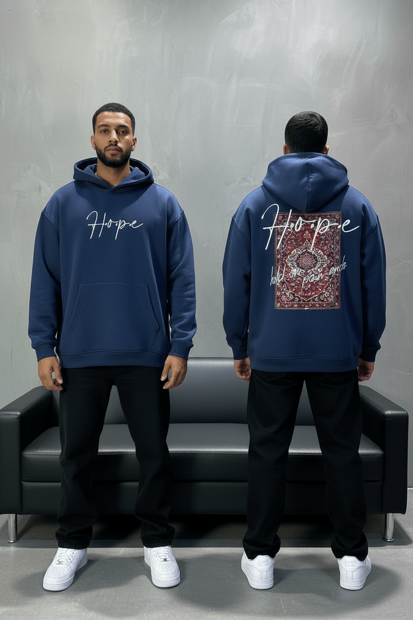 Hoodie Hope Bleu Marine Oversize 4968 - ZG PREMIUM