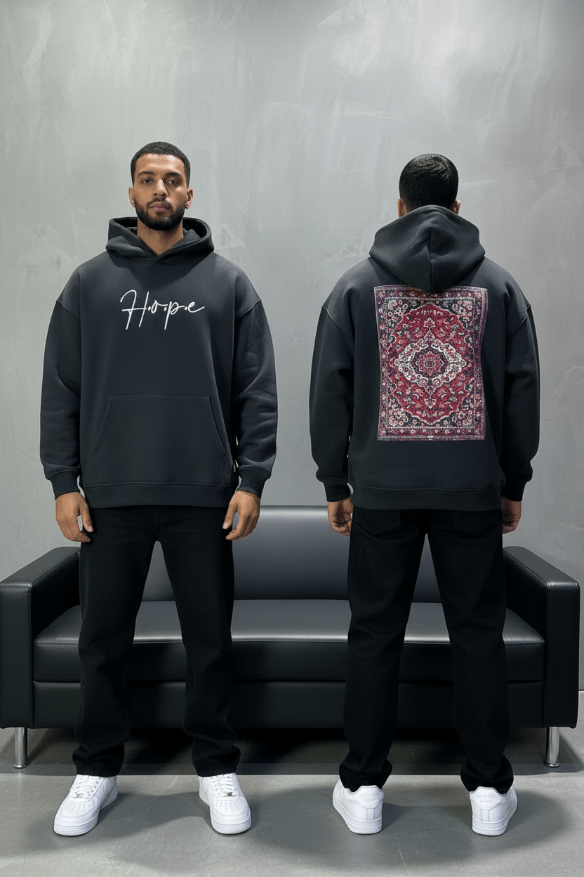 Hoodie Hope black Oversize 4968 - ZG PREMIUM