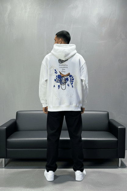 Hoodie Blanc Cheval Oversize 4957 - ZG PREMIUM