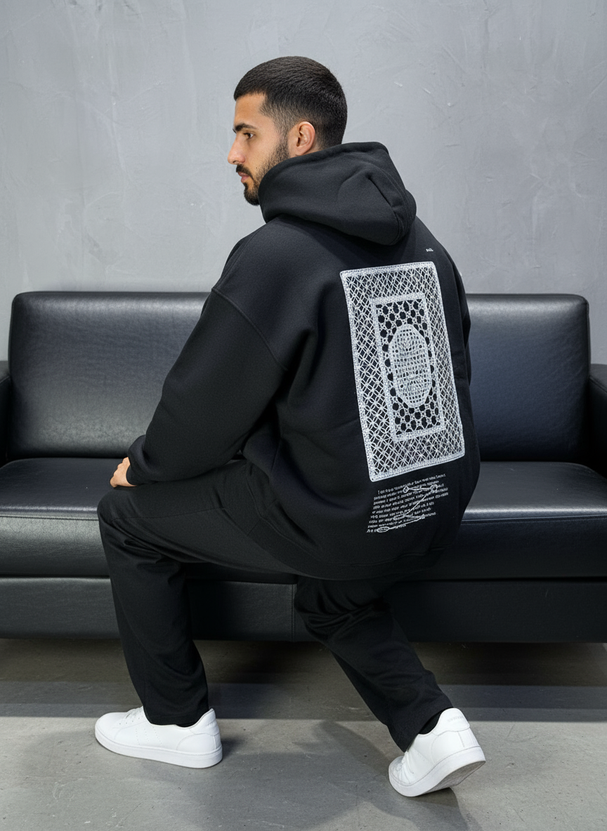 HOODIE SAW OVERSIZE BLACK 4995