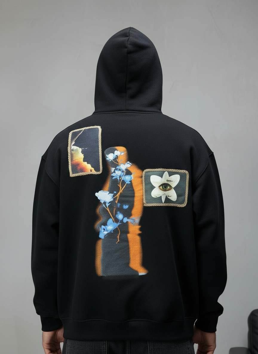 HOODIE SAW OVERSIZE BLACK 4989