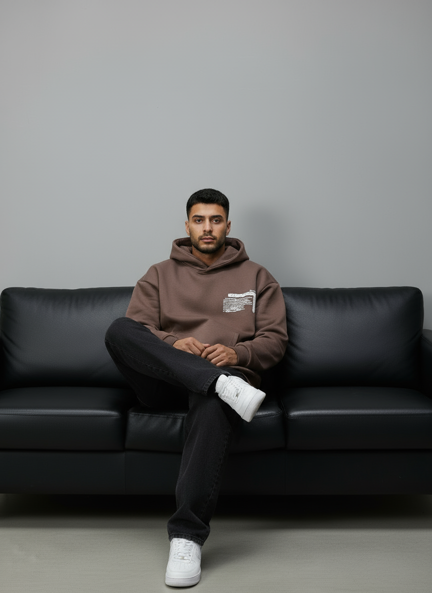 HOODIE SAW OVERSIZE BROWN 4995