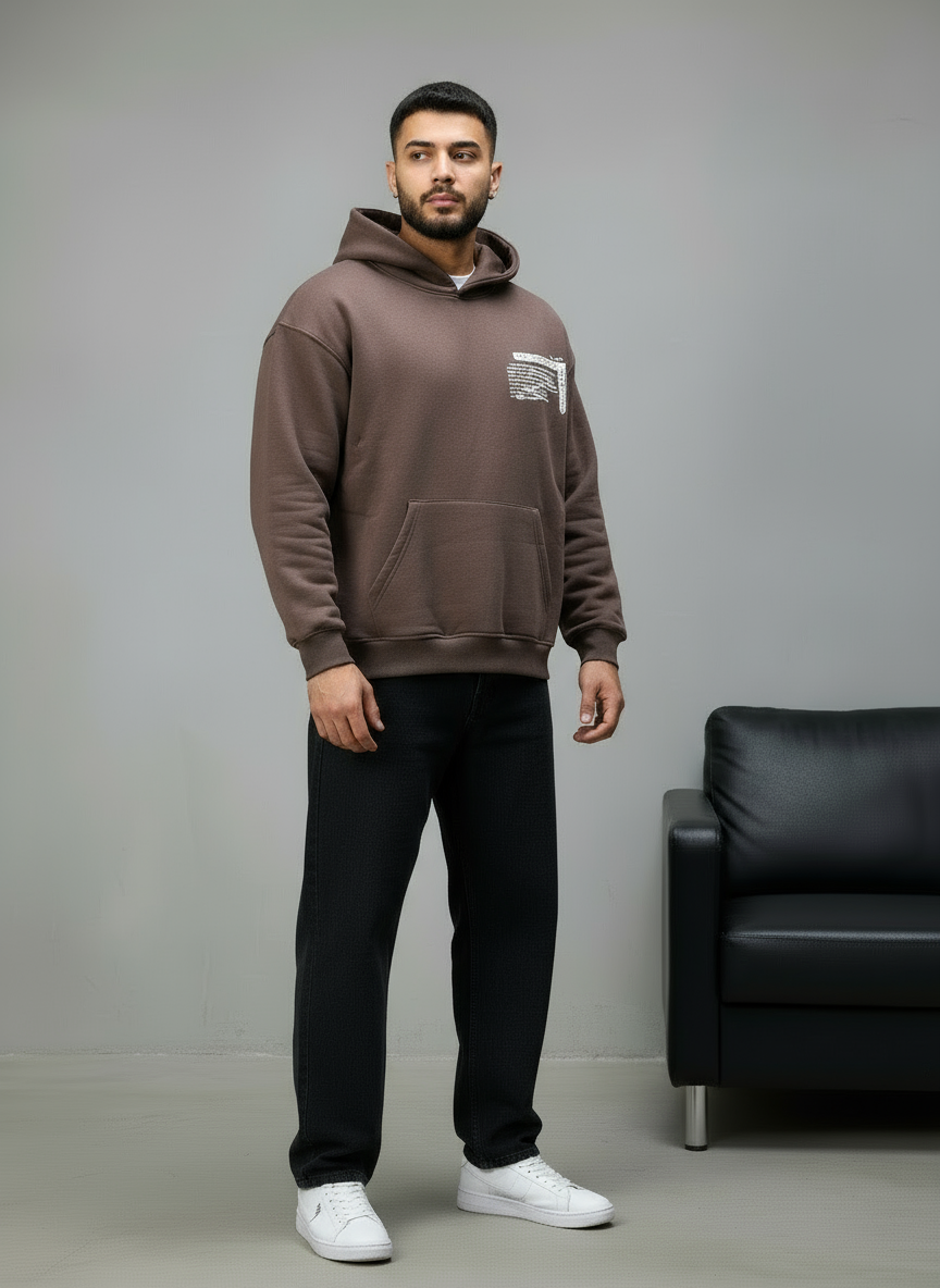 HOODIE SAW OVERSIZE BROWN 4995