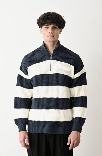 Pull Rayé Bleu Blanc 1964