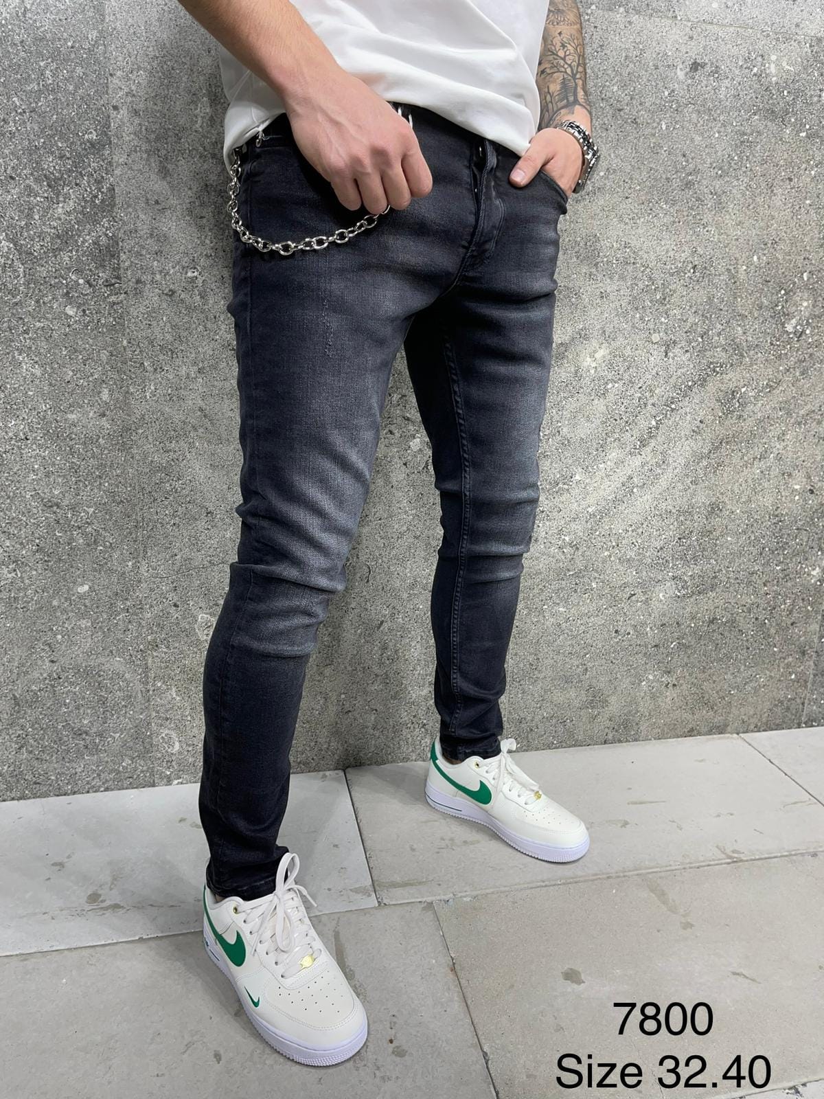 JEANS GRIS NOIRE B7800/K500