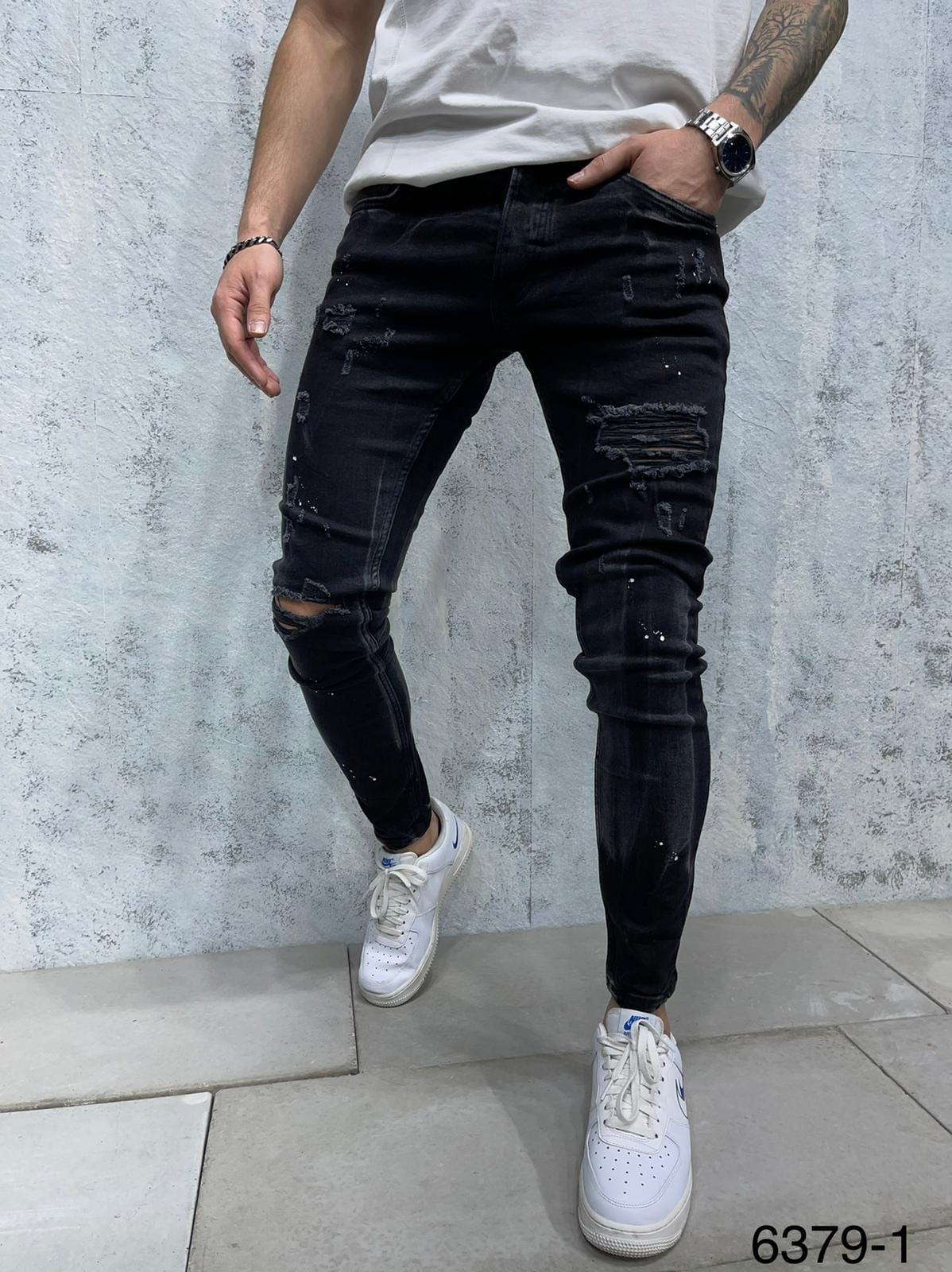 JEANS NOIR Déchré B6379-1