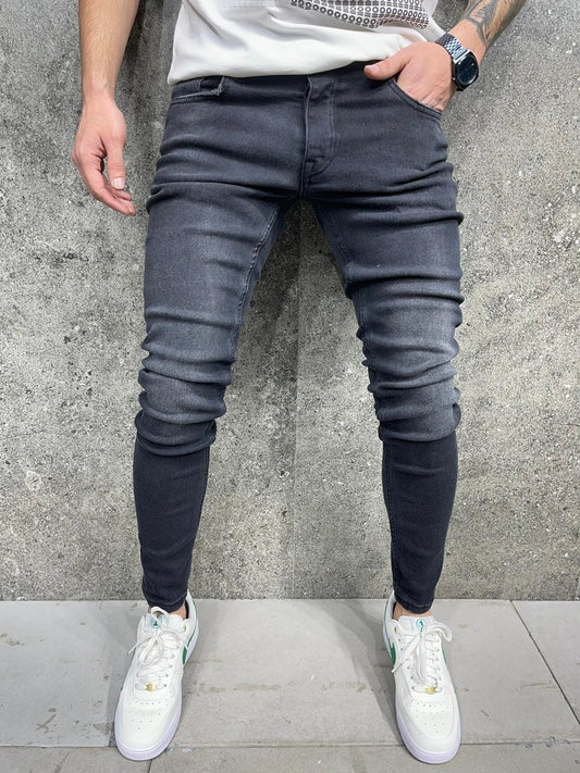 JEANS GRIS NOIR SLIM B7707