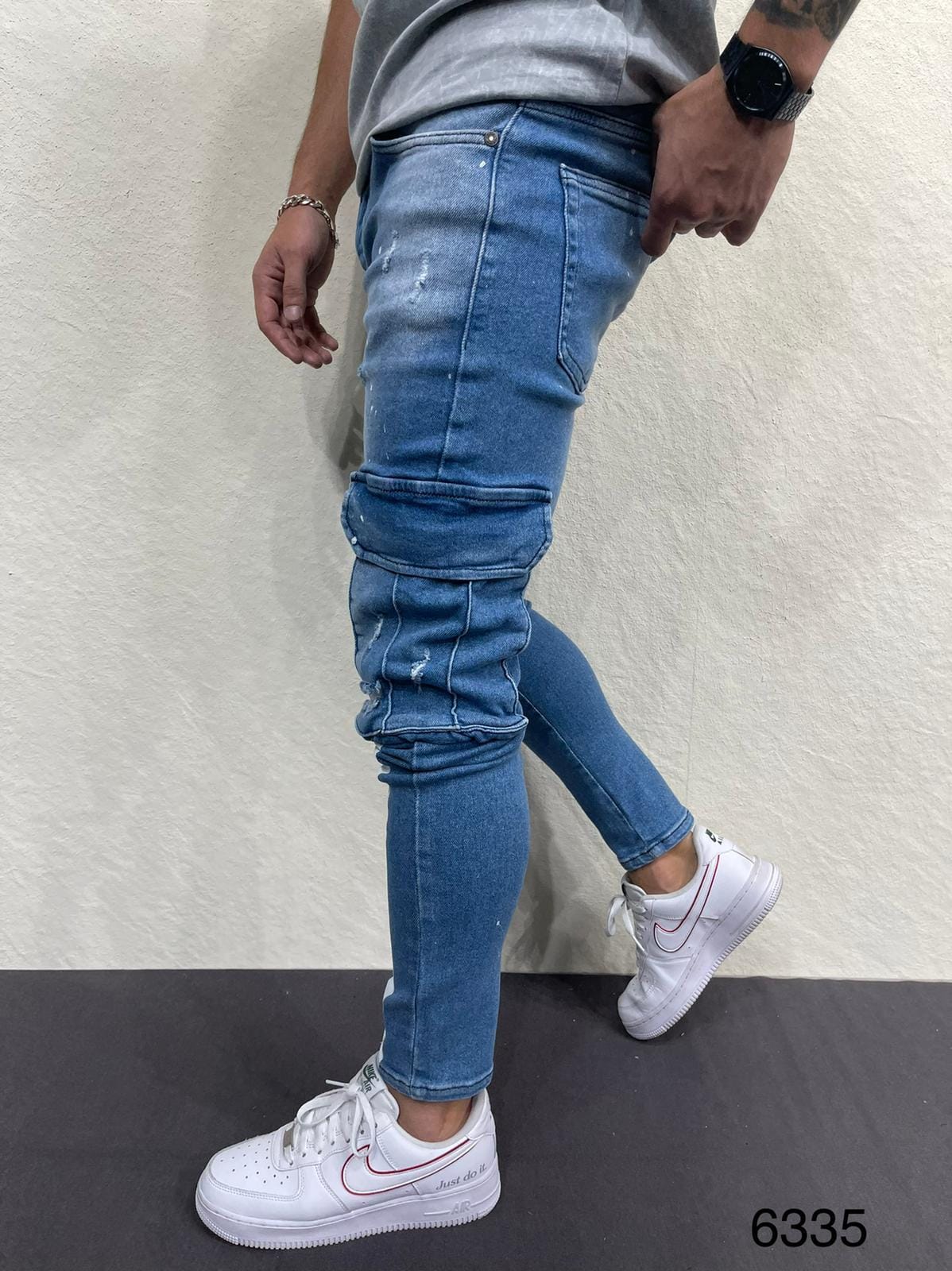 JEANS BLUE CARGO B6335