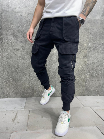 JEANS NOIR CARGO B 7812
