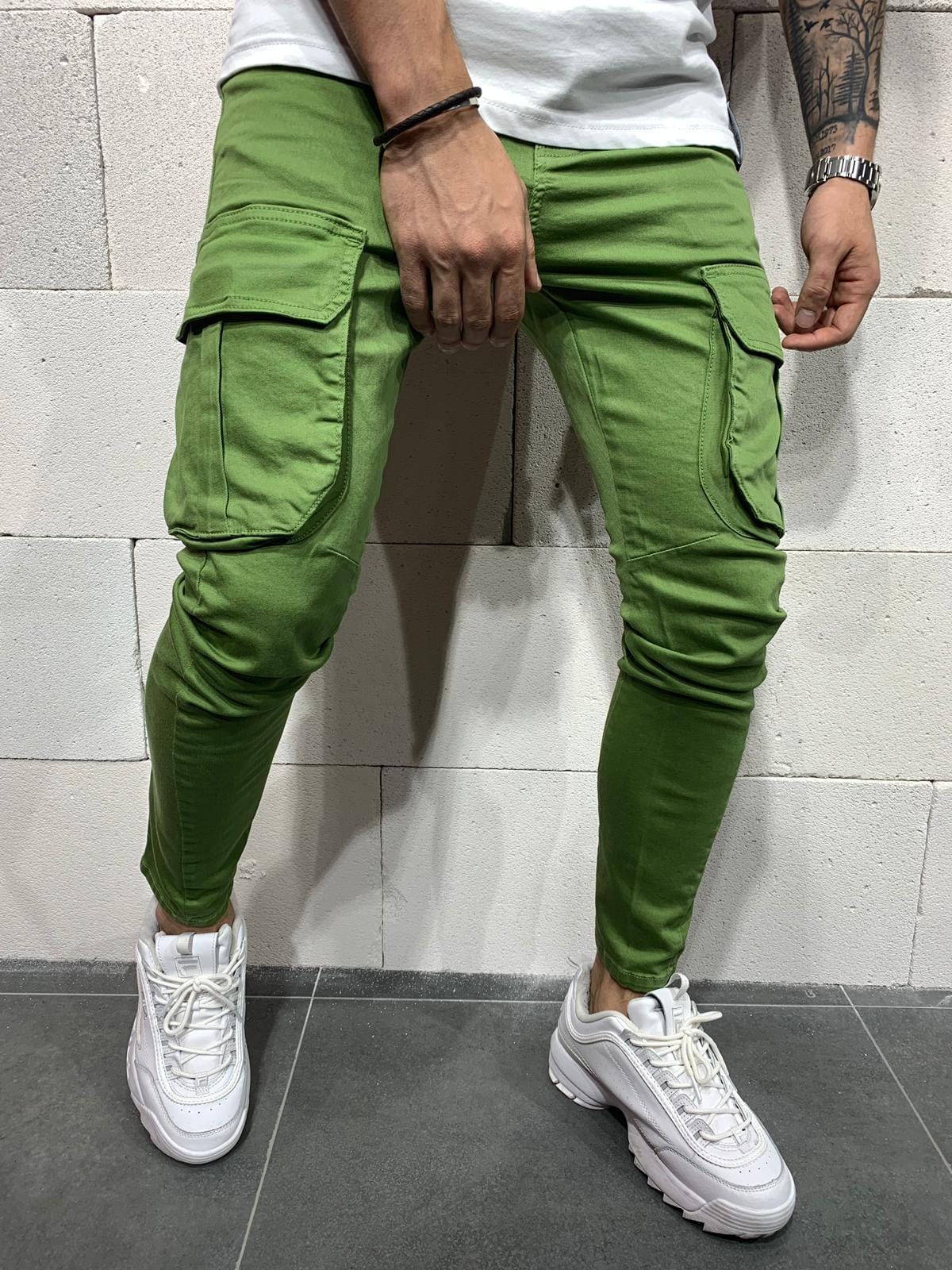 JEANS GREEN CARGO B6488