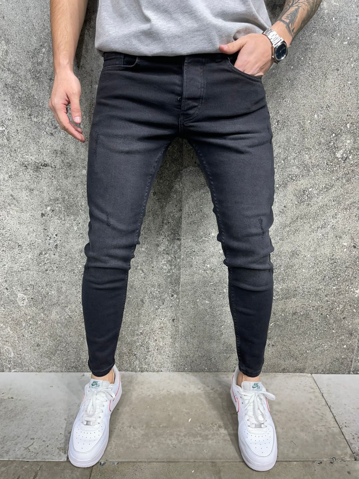 JEANS NOIR SIMPLE B7666/K900