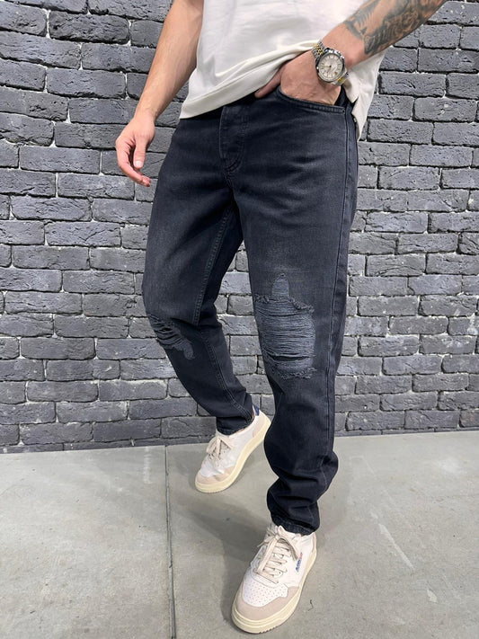 JEANS DROIT BLACK  B8726