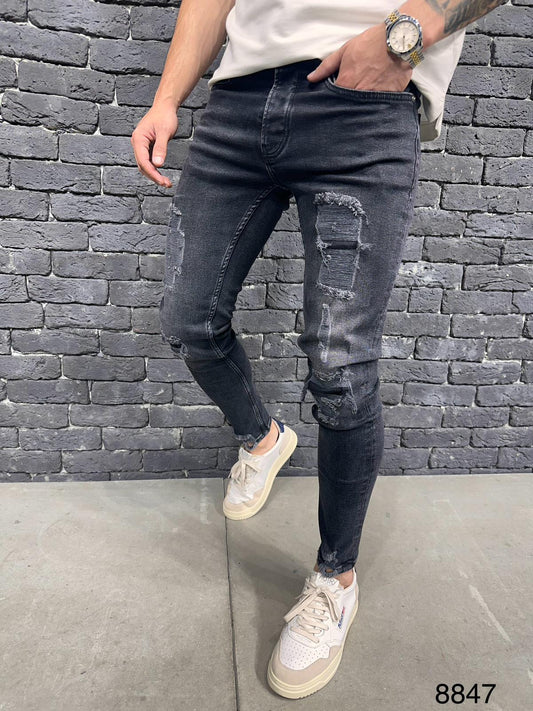 JEANS BLACK  SLIM Déchiré B8847