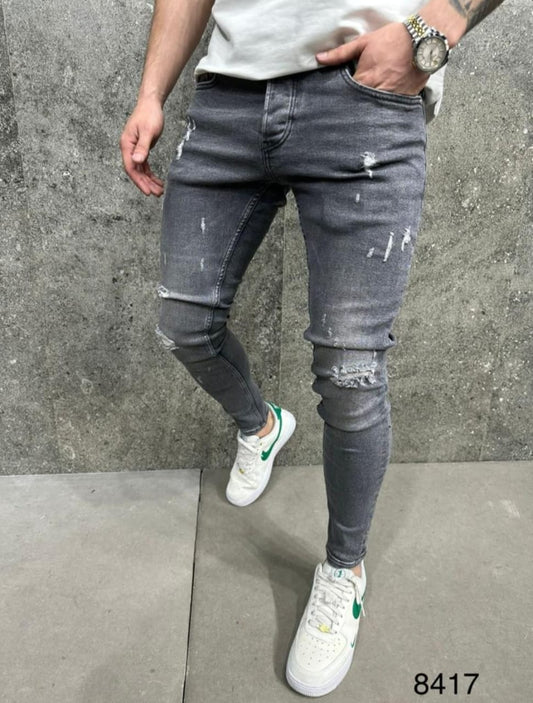 JEANS GREY SLIM Déchiré B8417