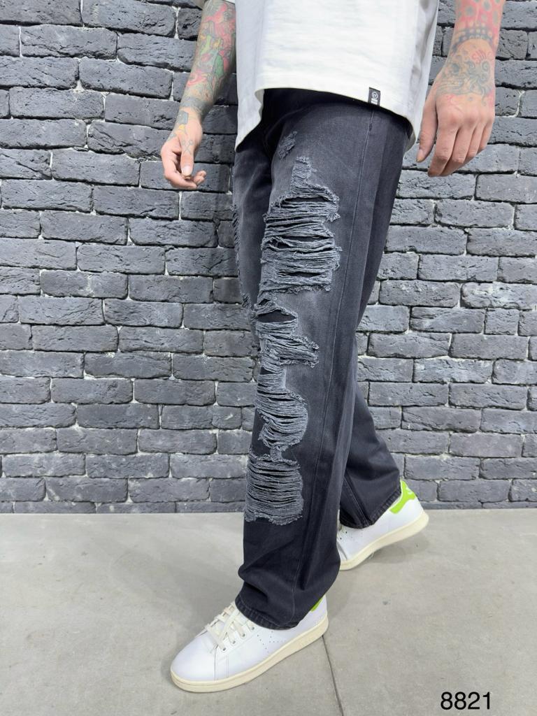 JEANS BAGGY BLACK B8821