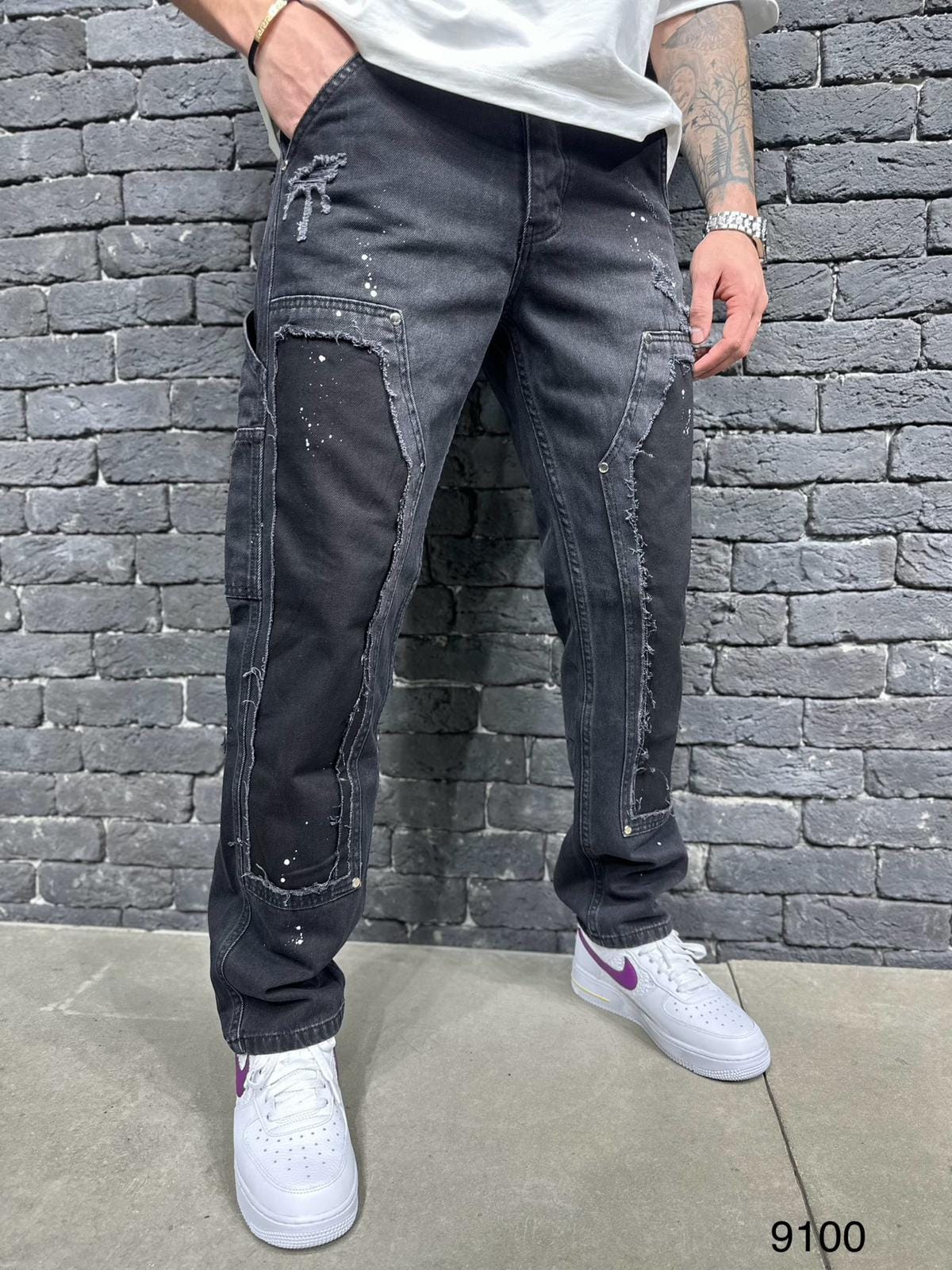 JEANS BAGGY BLACK B9115