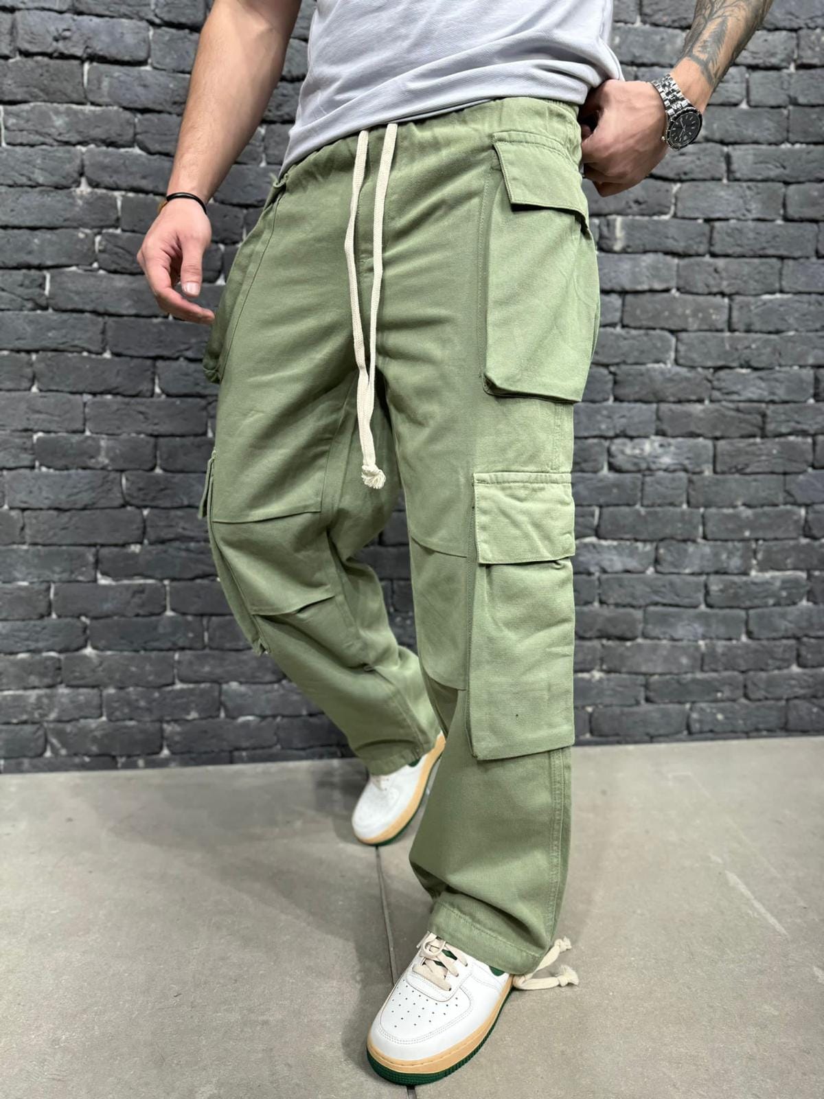 JEANS BAGGY CARGO GREEN ES3087